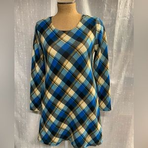 Adorn plaid tunic top sz M
